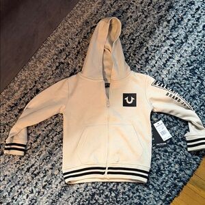 NWT True Religion Kids Cream Hoodie